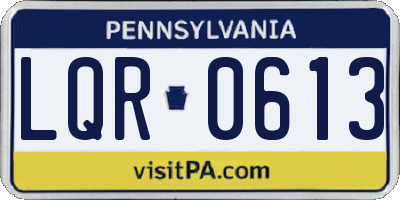 PA license plate LQR0613