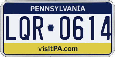 PA license plate LQR0614