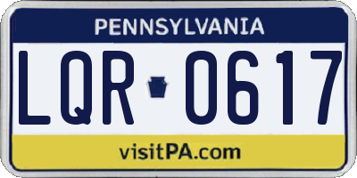 PA license plate LQR0617