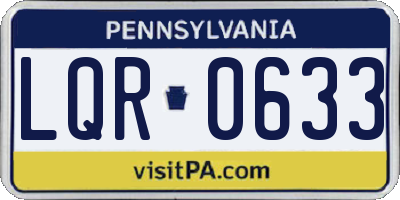 PA license plate LQR0633