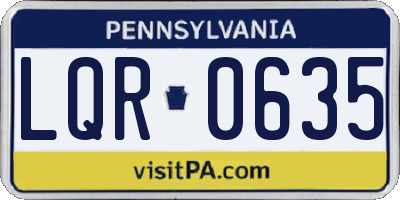 PA license plate LQR0635