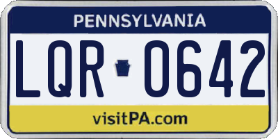 PA license plate LQR0642