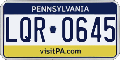 PA license plate LQR0645