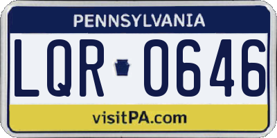 PA license plate LQR0646