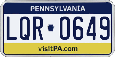 PA license plate LQR0649