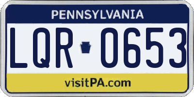 PA license plate LQR0653