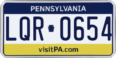 PA license plate LQR0654