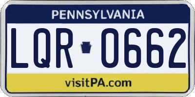 PA license plate LQR0662