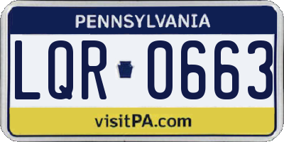 PA license plate LQR0663