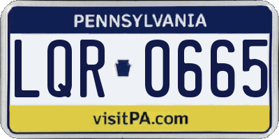 PA license plate LQR0665