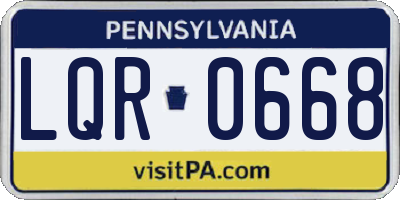 PA license plate LQR0668