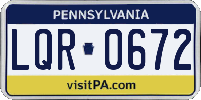 PA license plate LQR0672
