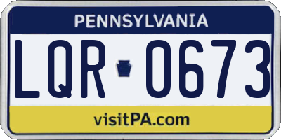 PA license plate LQR0673