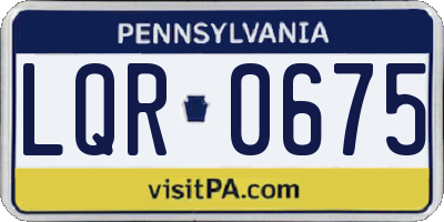 PA license plate LQR0675