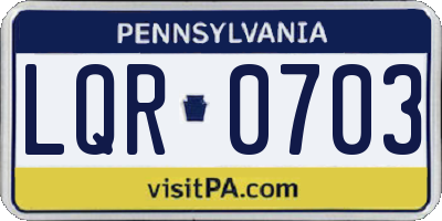 PA license plate LQR0703