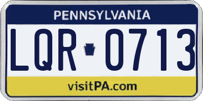PA license plate LQR0713