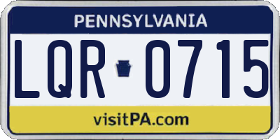PA license plate LQR0715