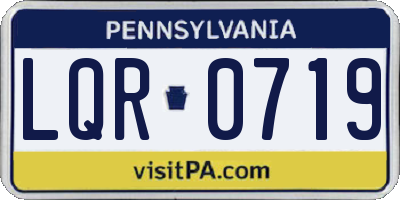 PA license plate LQR0719