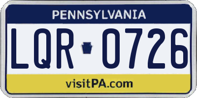PA license plate LQR0726