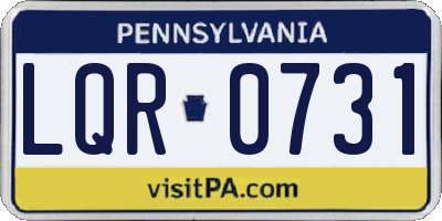 PA license plate LQR0731