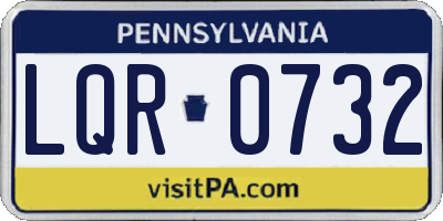 PA license plate LQR0732