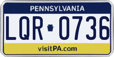 PA license plate LQR0736