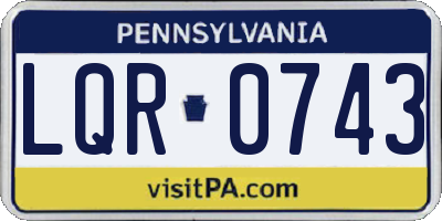 PA license plate LQR0743