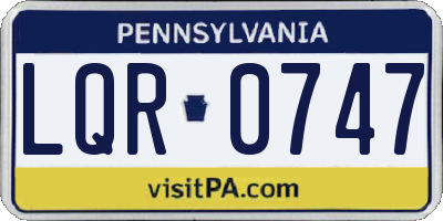 PA license plate LQR0747