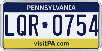 PA license plate LQR0754