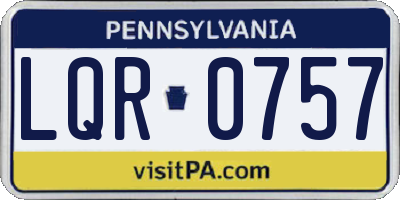 PA license plate LQR0757