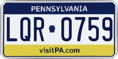PA license plate LQR0759