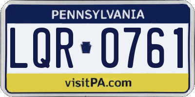 PA license plate LQR0761