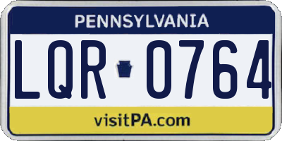 PA license plate LQR0764