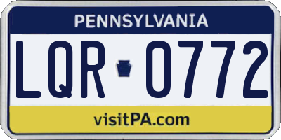 PA license plate LQR0772