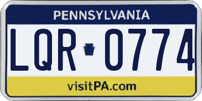 PA license plate LQR0774