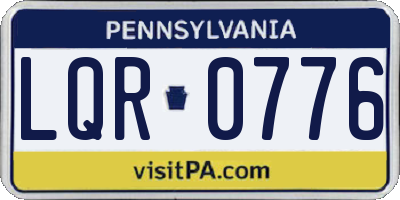PA license plate LQR0776