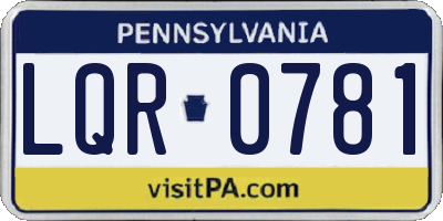 PA license plate LQR0781