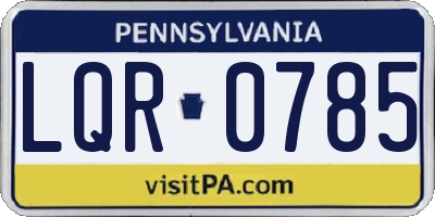 PA license plate LQR0785