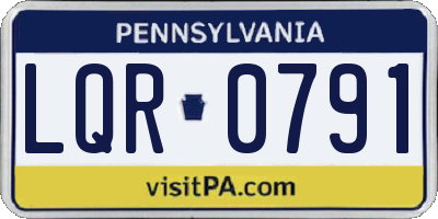 PA license plate LQR0791