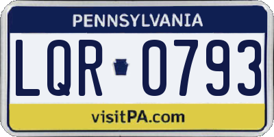 PA license plate LQR0793