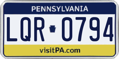PA license plate LQR0794