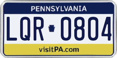 PA license plate LQR0804