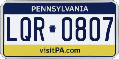 PA license plate LQR0807