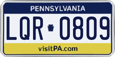 PA license plate LQR0809