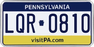 PA license plate LQR0810