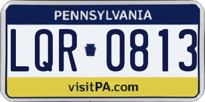 PA license plate LQR0813