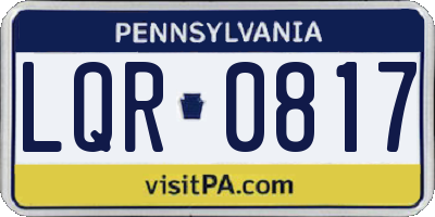 PA license plate LQR0817