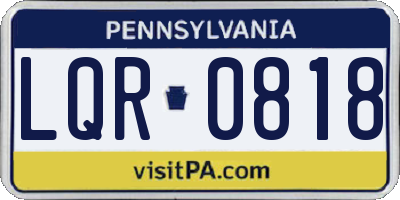 PA license plate LQR0818