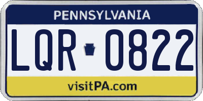 PA license plate LQR0822