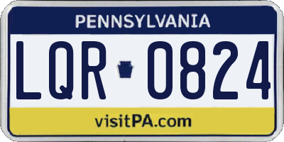 PA license plate LQR0824